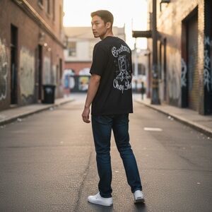 Black Graphic Short Sleeve Tee